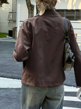 Zip Up Leather Jacket