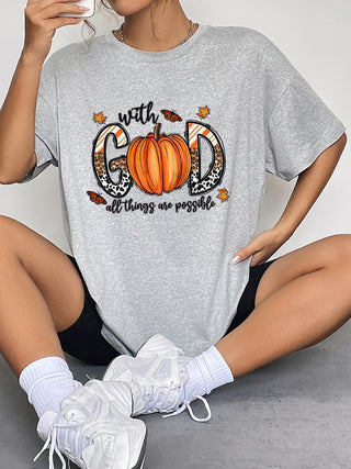 Round Neck Short Sleeve Graphic T-Shirt